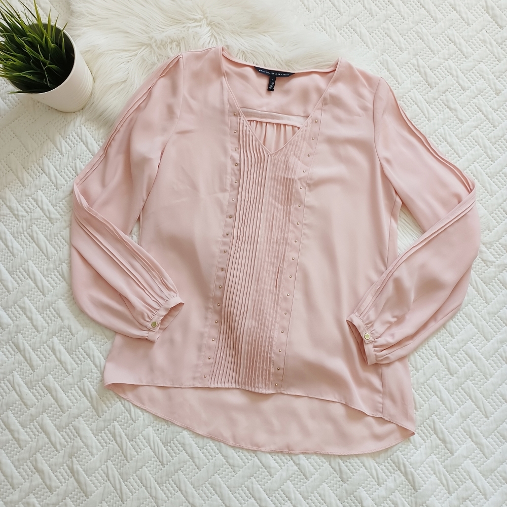 {White House Black Market} Pleated Top